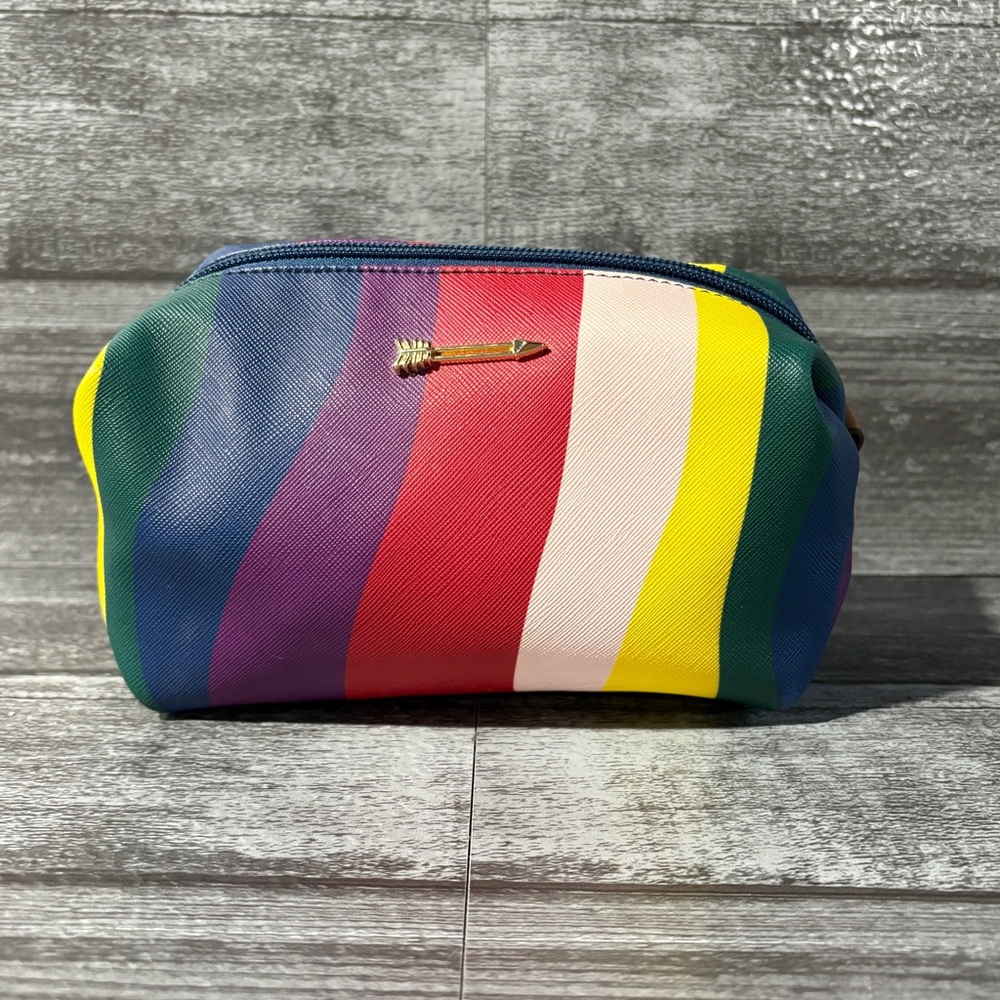 Stella & Dot Multicolor Striped Cosmetic Bag